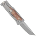 Nóż składany Reate Mini EXO Gravity OTF Tanto Titanium/Burlap Micarta, Stonewashed CPM-3V (Mini EXO TE.BM)-3 44230