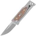 Nóż składany Reate Mini EXO Gravity OTF Drop Point Titanium/Burlap Micarta, Stonewashed CPM-3V (Mini EXO DP.BM)-1 44231