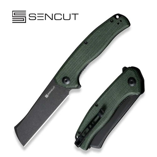 Nóż składany Sencut Traxler Green Canvas Micarta, Black Stonewashed 9Cr18MoV (S20057C-4)-1 44254
