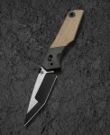 Nóż składany Bestech Cetus Bronze Black Titanium / Natural Canvas Micarta, Black PVD / Satin M390 by Poltergeistworks (BT2304B)