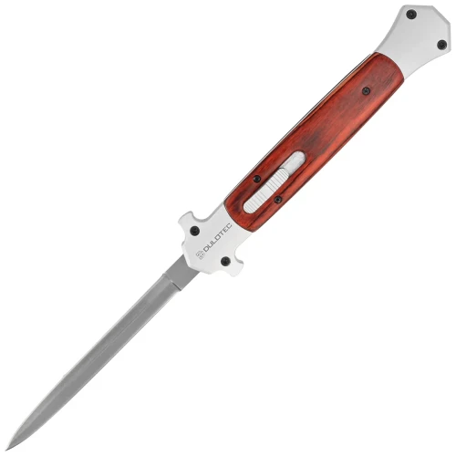 Nóż automatyczny Dulotec OTF Italian Stiletto Wood / Aluminium, Satin 3Cr13MoV (K186A-W)-1 44340