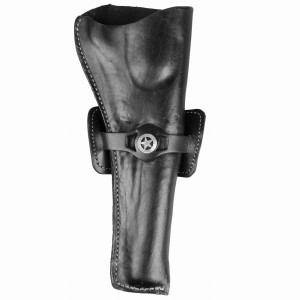 Kabura Sheriff do rewolweru czarnoprochowego 8" otwarta czarna (skóra naturalna)