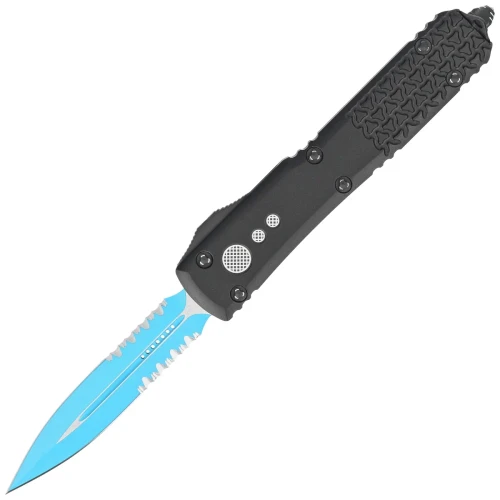 Nóż automatyczny OTF Microtech Ultratech D/E Jedi Knight Signature Black Aluminum, Blue P/S M390 by Tony Marfione (122-2JK)-1 44791