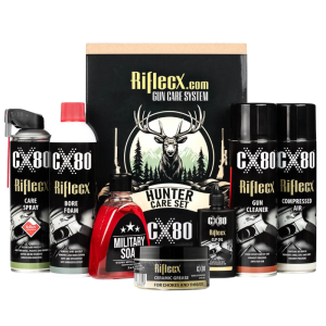 Duży zestaw RifleCX Hunter Set do konserwacji broni myśliwskiej. Pudełko prezentowe. Box