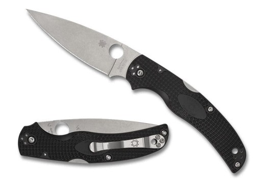Nóż składany Spyderco Native Chief Black FRN, Satin Plain CTS BD1N by Sal, Eric Glesser (C244PBK)-1 44912