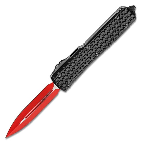 Nóż automatyczny OTF Microtech Ultratech D/E Sith Lord Signature Tri-Grip Black Aluminum, Red M390 by Tony Marfione (122-1SL)-1 44937