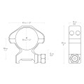 Montaż lunety Hawke Precision Steel wysoki 30 mm Weaver-2 45158