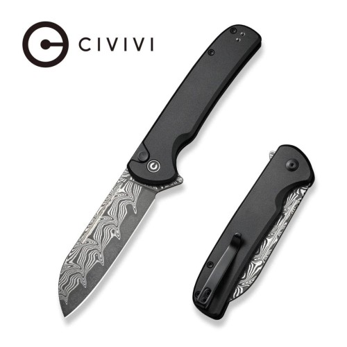 Nóż składany Civivi Chevalier II Black Aluminium, Black Damascus (C20022B-DS1)-1 45360