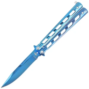 Nóż składany motylek Third Balisong Blue Titanium Stainless Steel Blue Titanium 420 (10967A)