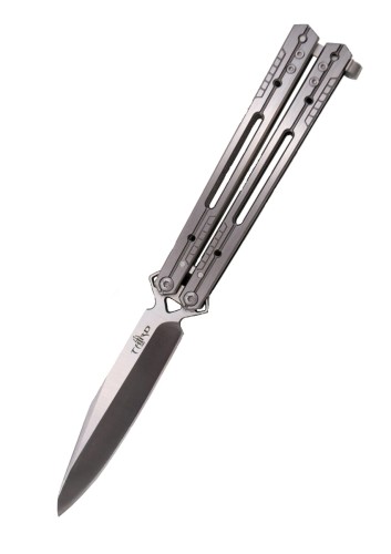 Nóż składany motylek Third Balisong Grey Stainless Steel, Satin 420 (K2920B)-1 45416