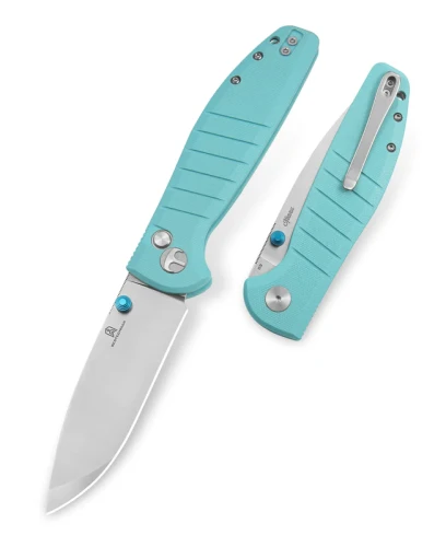 Nóż składany Bestechman Goodboy Tiffany Blue G10, Satin / Stonewashed D2 by Keanu Alfaro (BMK04B)-1 45702