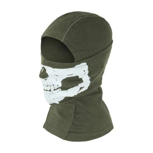 101 Inc. - Kominiarka jednootworowa bawełniana Balaclava Skull - Zielona - 214278-1 45850