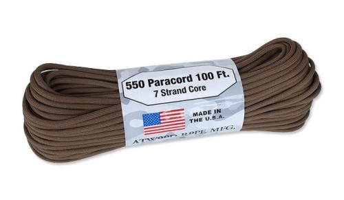 Atwood Rope MFG - Paracord 550-7 - 4 mm - Brązowy - 30,48m-1 45876