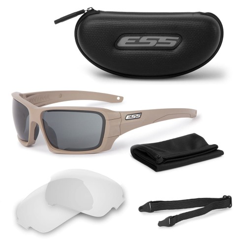 ESS - Okulary balistyczne Rollbar - Terrain Tan - Przezroczyste / Przyciemniane Smoke Gray - EE9018-07-1 46388