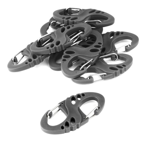 Mil-Tec - Zestaw karabińczyków S-Hook - 10 szt. - Czarne - 13458402-1 48561