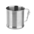 Mil-Tec - Kubek turystyczny z karabińczykiem - 250 ml - Stal - 14607800-1 48738
