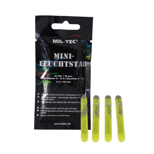 Mil-Tec - Lightstick światła chemiczne Mini - 4,5 x 40 mm - 10 szt. - Żółty - 14931515-1 48797