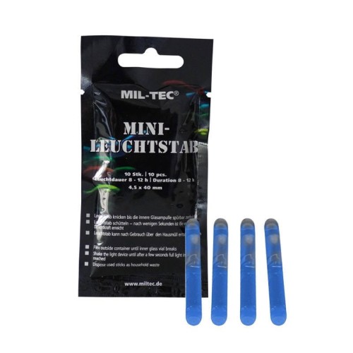 Mil-Tec - Lightstick światła chemiczne Mini - 4,5 x 40 mm - 10 szt. - Niebieski - 14931503-1 48848