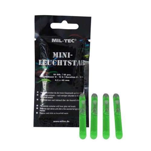Mil-Tec - Lightstick światła chemiczne Mini - 4,5 x 40 mm - 10 szt. - Zielony - 14931501-1 48856
