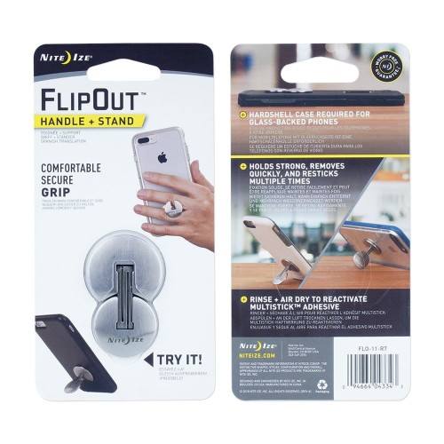 Nite Ize - Uchwyt na telefon FlipOut® Handle + Stand - Stal Nierdzewna - FLO-11-R7-1 48896