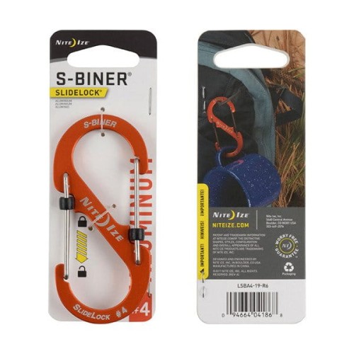 Nite Ize - Karabinek S-Biner® SlideLock® Aluminum #4 - Pomarańczowy - LSBA4-19-R6-1 48902