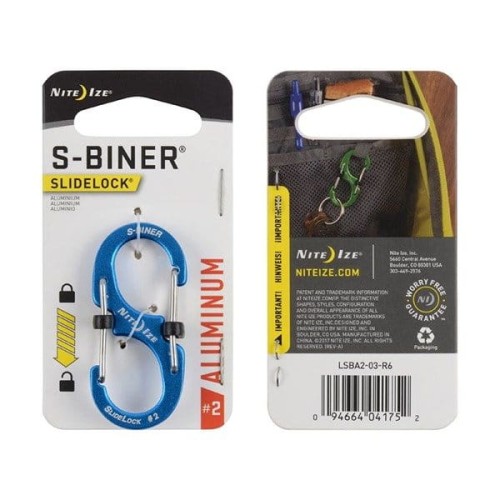Nite Ize - Karabinek S-Biner® SlideLock® Aluminum #2 - Niebieski - LSBA2-03-R6-1 48904