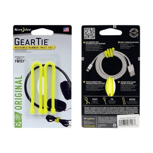 Nite Ize - Elastyczny trok Gear Tie 6'' - 2Pack - Neon Yellow - GT6-2PK-33-1 48910