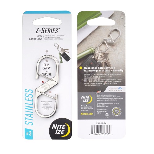 Nite Ize - Podwójny karabińczyk Z-Series #3 - Stalowy - Srebrny - ZS3-11-R6-1 49033