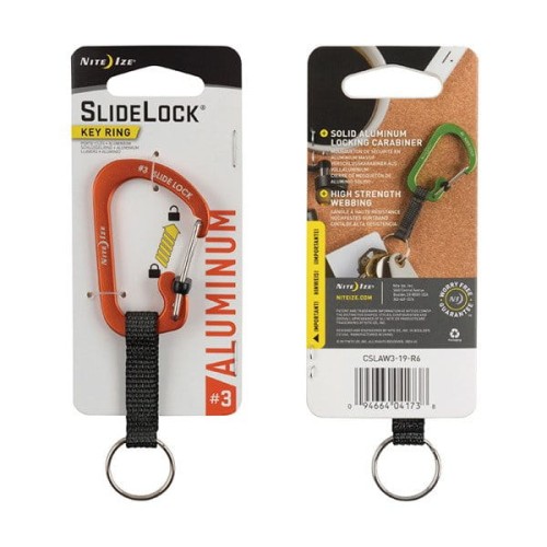 Nite Ize - Karabinek SlideLock® Key Ring Aluminum - Pomarańczowy - CSLAW3-19-R6-1 49128