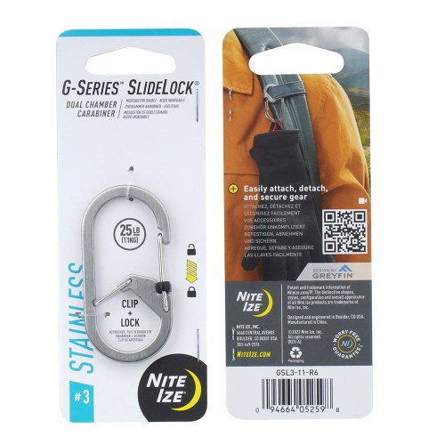 Nite Ize - Karabińczyk G-Series SlideLock #3 - Stalowy - GSL3-11-R6-1 49135
