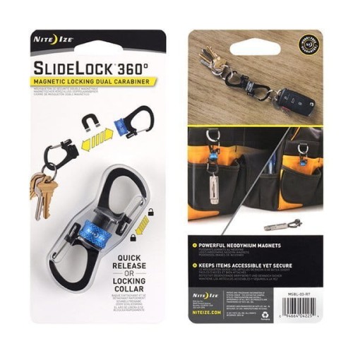 Nite Ize - Karabinek SlideLock® 360° Magnetic Locking Dual Carabiner - Niebieski - MSBL-03-R7-1 49142
