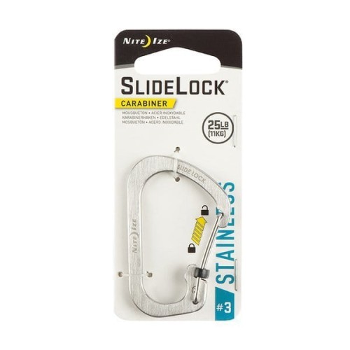 Nite Ize - Karabinek SlideLock® Carabiner Stainless Steel #3 - Stainless - CSL3-11-R6-1 49143