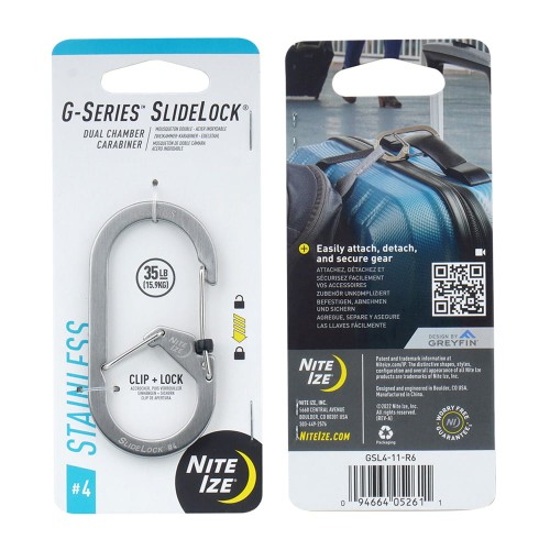 Nite Ize - Karabińczyk G-Series SlideLock #4 - Stalowy - GSL4-11-R6-1 49145