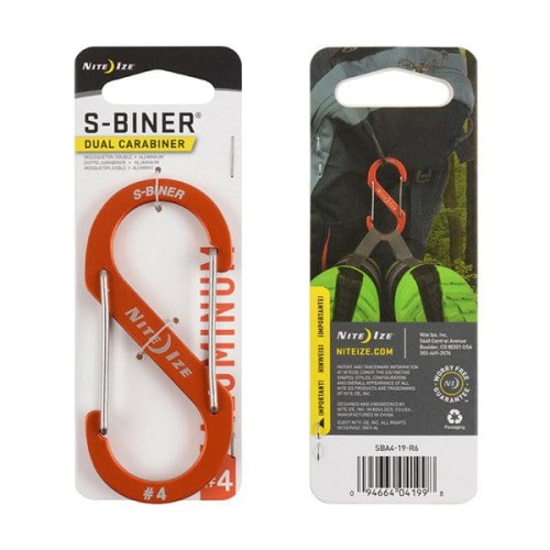 Nite Ize - Karabinek S-Biner® Aluminum Dual Carabiner #4 - Pomarańczowy - SBA4-19-R6-1 49146