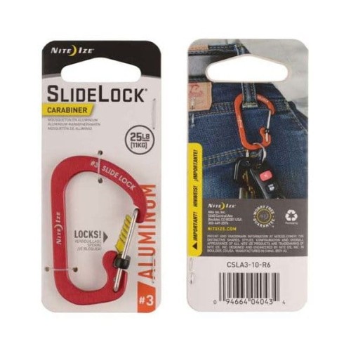 Nite Ize - Karabinek SlideLock® Carabiner Aluminum #3 - Czerwony - CSLA3-10-R6-1 49168