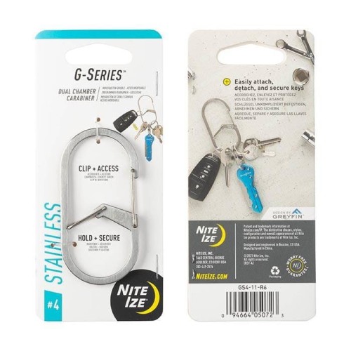 Nite Ize - G-Series Dual Chamber Carabiner #4 - Stainless Steel - GS4--1 49176