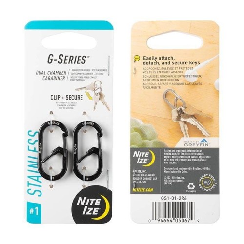 Nite Ize - G-Series #1 - 2 Pack - Black - GS1-01-2R6-1 49183