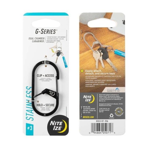 Nite Ize - G-Series Dual Chamber Carabiner #3 - Black - GS3-01-R6-1 49186