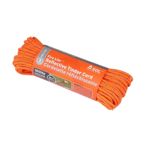 SOL - Linka Paracord 550 Reflective Tinder Cord Fire Lite - 15,2 m (50 ft) - Pomarańczowa - 0140-1734-1 49564