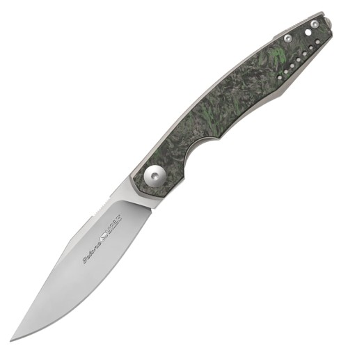 Nóż składany Viper Belone Titanium Stonewashed/Dark Green Matter CF, Satin M390 by Jesper Voxnæs (V5970TIFCV)-1 50203