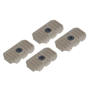 Strike Industries - Krótkie osłony szyny M-LOK z systemem zarządzania kablami - 4 szt. - SI-AR-CM-COVER-S-FDE