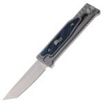 Nóż grawitacyjny Reate EXO-M OTF Gravity T/E Bead Blasted Titanium/Damascus Blue-Black G10, Satin Elmax
