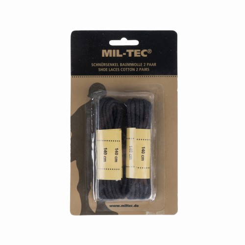 Sznurówki Mil-Tec 140 cm bawełniane czarne-1 50400