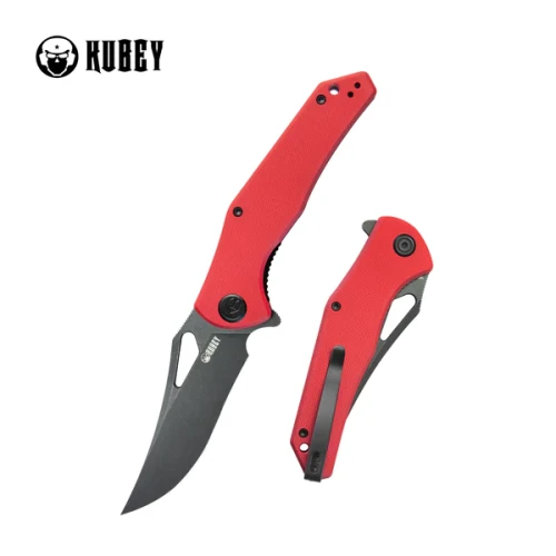 Nóż składany Kubey Phemius Red G10, Black Stonewashed 14C28N (KU149F)-1 50432
