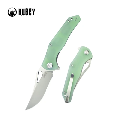 Nóż składany Kubey Phemius Jade G10, Sand Blasted 14C28N (KU149D)-1 50433