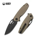 Nóż składany Kubey Knife Tityus Tan G10, Dark Stonewashed D2 (KU322D)
