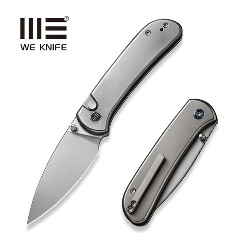 WE Knife Qubit Polished Bead Blasted Titanium, Polished Bead Blasted CPM 20CV (WE22030F-2)-1 50440