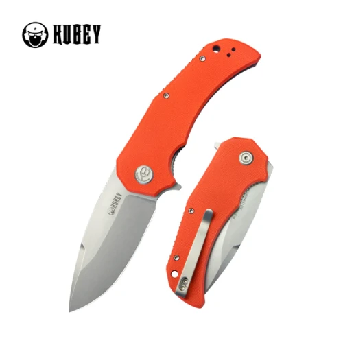 Nóż składany Kubey Bravo One Drop Point Orange G10, Bead Blasted AUS-10 by Mikkel Willumsen (KU319B)-1 50458
