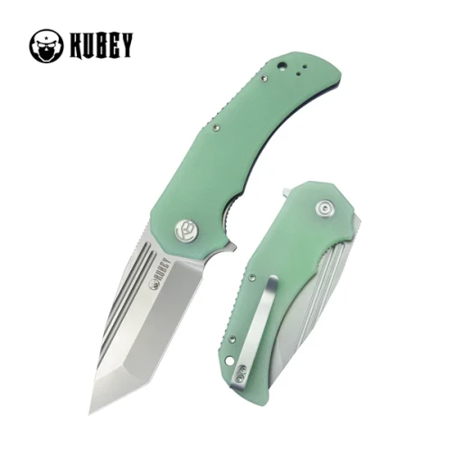 Nóż składany Kubey Bravo One Tanto Jade G10, Bead Blasted AUS-10 by Mikkel Willumsen (KU318D)-1 50461
