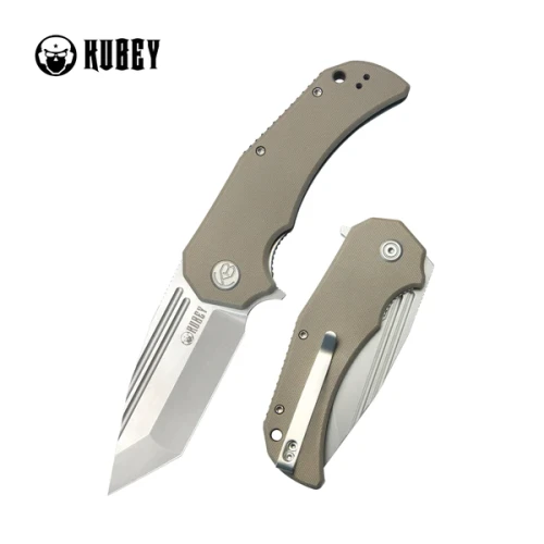 Nóż składany Kubey Bravo One Tanto Tan G10, Bead Blasted AUS-10 by Mikkel Willumsen (KU318C)-1 50462